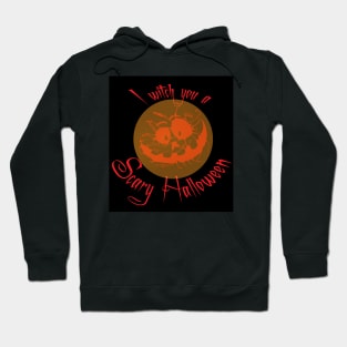 I Witch You a Scary Halloween Orange Spooky Creepy Smile Hoodie